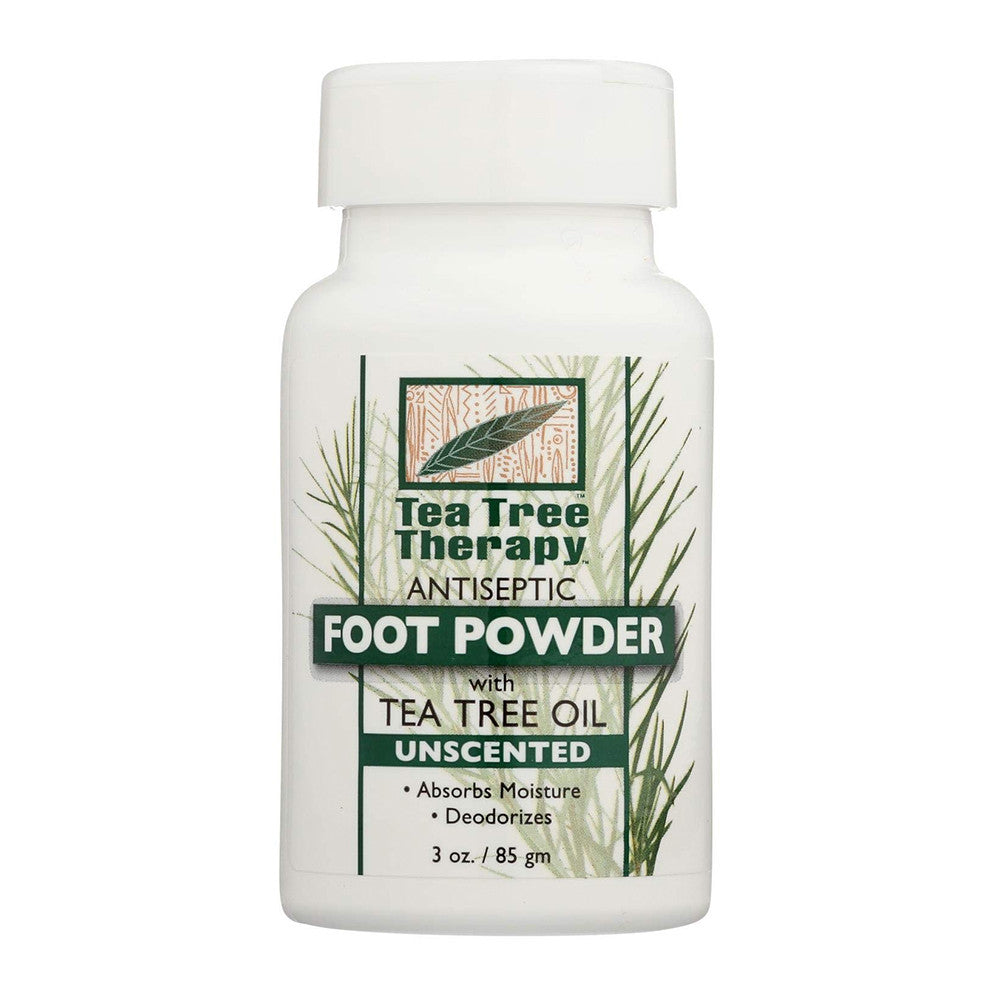 Tea Tree Therapy Antiseptic Foot Powder with Tea Tree Oil And Peppermint, 3 Oz